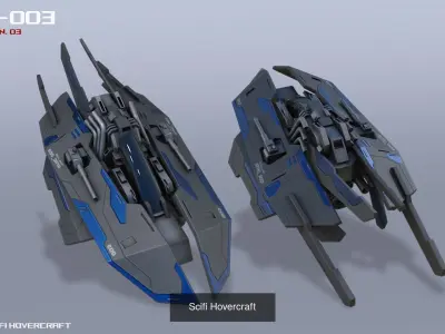 Scifi Hovercraft collection 3D Model Pack purchase