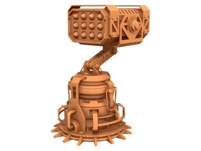 Missile Launcher 4 - Clay 3D model