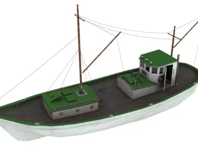 Low poly fishing boat Low-poly 3D model