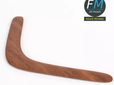Boomerang wooden hockey stick 3D model