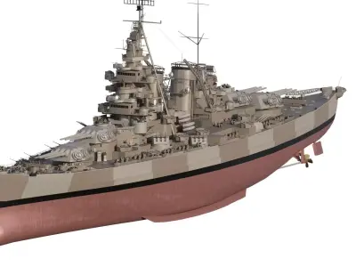 WW2 US NAVY BATTLESHIP BASED ON USS Alaska CB-1 3D model