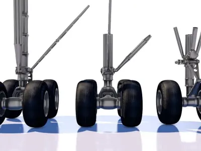 Landing Gear Low-poly 3D model by juanmrgt