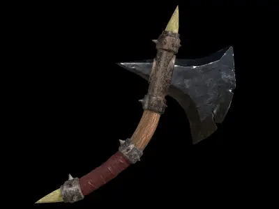 Stylized Weapon Axe Low-poly 3D model