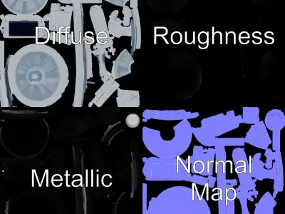 Surgical LED Light with Monitor model pack Low-poly 3D model