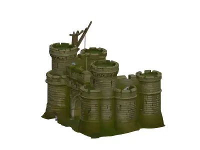 Old Castle Gate 3D Model  Medieva Low Poly PBR Texture GameReady Low-poly 3D model
