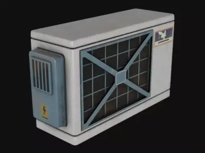 Air Conditioner Unit and Refrigeration Machine Game Ready Low-poly 3D model 6