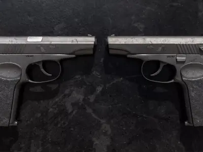 Modern Semi Automatic Pistol Handgun 3D model