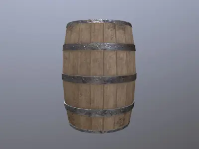 Barrel 02 Low-poly 3D model