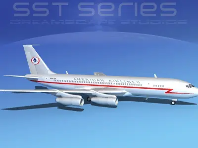 Boeing 707-320 SS American Airlines 3D model