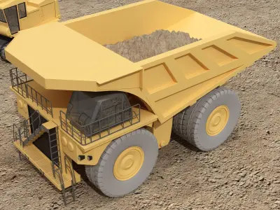 Large construction vehicles 3D model