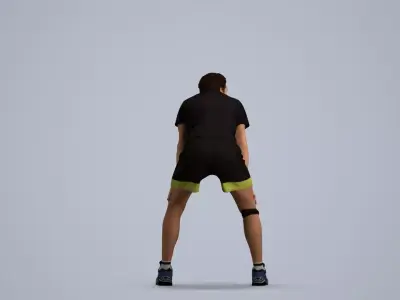00510Gael004 - Adult Caucasian man crouching in athletic soccer 3D model