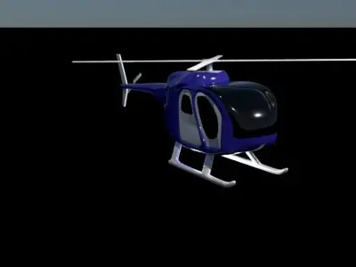 Helicopter flying in sky 3D model