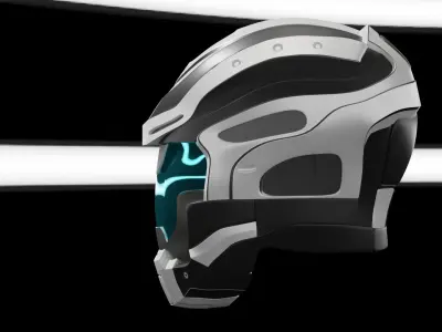 futuristic helmet 3D model buy