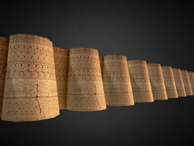 Derawar Fort 3d  Low-poly 3D model