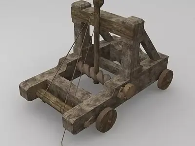 Torsion Catapult Low-poly 3D model