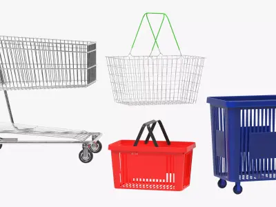 -Shopping Carts and Baskets Collection- 3D model