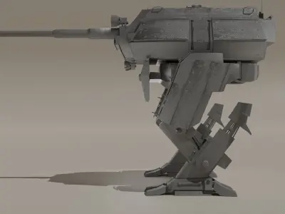 Destroyer Mech Walker with RIG and LOWPOLY Default Camo Low-poly 3D model