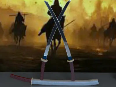 High Quality Photoreal Katana Sword 3D Model Free 3D model