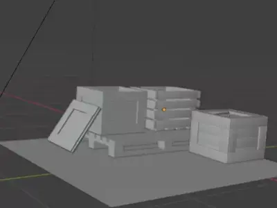 Wooden Storage Crates - Pallet Pack Low-poly 3D model