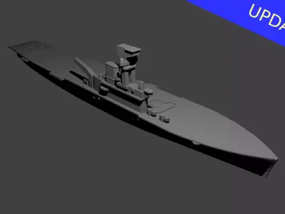 British Aircraft Carrier Hermes 3D print model