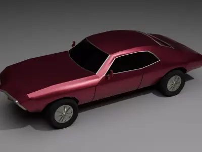 American muscle car Low Poly Game-ready Low-poly 3D model