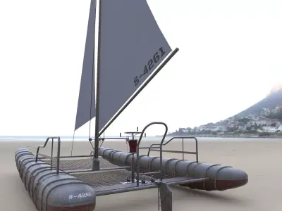 Catamaran Boat 3D model