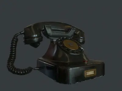 Old Retro phone pbr Low-poly 3D model