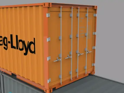 Shipping Container Pack Industrial Cargo Containers Low-poly 3D model purchase