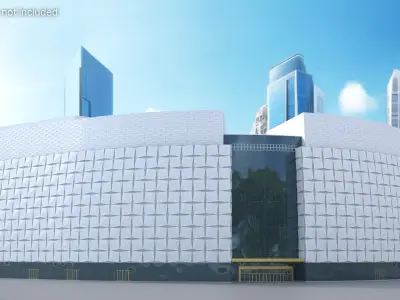  Curved Modern Shopping Mall Building 