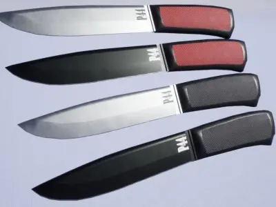 Low Poly PBR P44 Knife Free low-poly 3D model