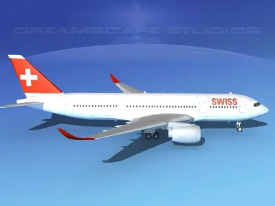 Airbus A350-800 Swissair 3D model