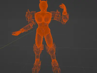 Pink Robot X 3D model