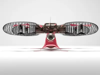 Drone futuristic hovercraft Low-poly 3D model