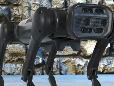  Dirty Robot Dog Rigged for Maya 