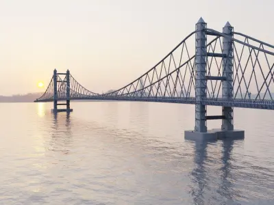 Suspension Bridge Free 3D model purchase