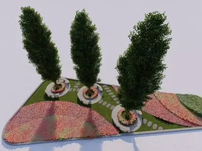 park-public park-Private Park Landscape 3D model