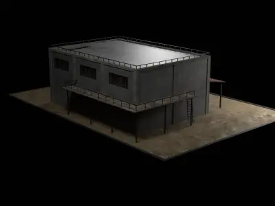 Industrial Building Low-poly 3D model buy