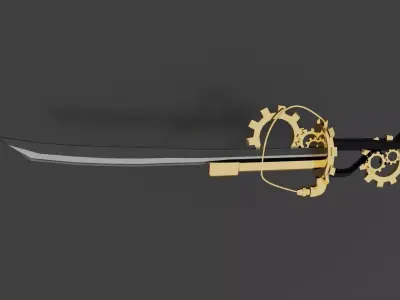 CLOCK SWORD Low-poly 3D model