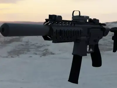 MPX Suppressed Low-poly 3D model