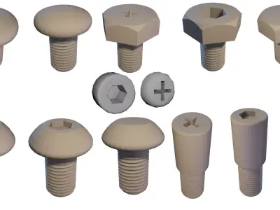 Bolts Low-poly 3D model
