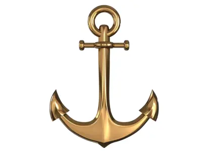 Anchor Gold PBR Low-poly 3D model