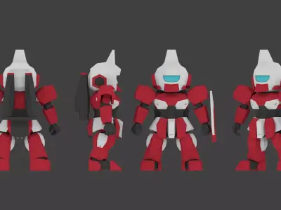 Super Mecha 19 - Rikebi of Code Name RK3BI Low-poly 3D model