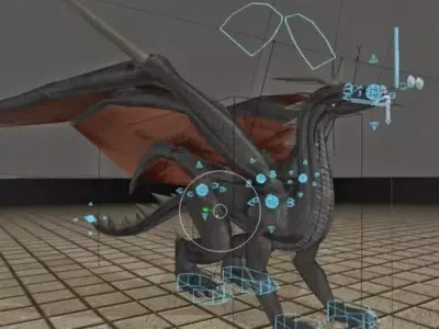 Black Dragon Rigged and Game Ready 3D Model 3D model