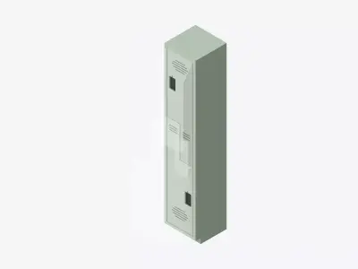 Locker - Plastic - Locka - Classic Extra - 2 Person Z Low-poly 3D model