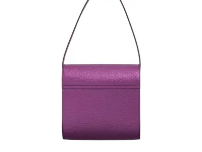 Purple Leather Shoulder Bag 3D model