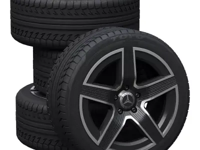 Mercedes wheels 3D model by zifir3d - Textured