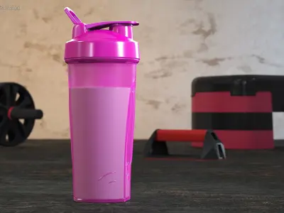 Protein Shaker Bottle with Protein Pink 3D model