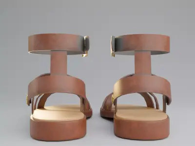 Roman Caligae Leather Sandals Low-poly 3D model