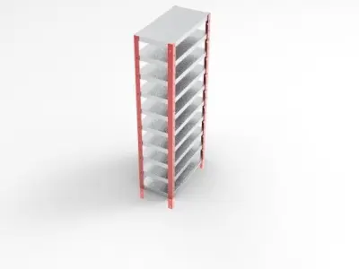metal shelving unit 3D model