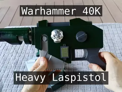 Heavy Laspistol Warhammer 40K 3D printable costume prop 3D print model purchase